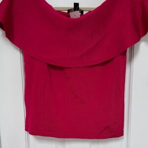 Ann Taylor Fuchsia Off-Shoulder Sweater